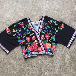 Crop kimono top